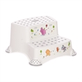 Double Step Stool HIPPO - White&Grey