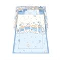 Set 5 Parts + Cot Bumper Standart - Blue Happy Train
