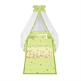 Set 6 Parts + Cot Bumper Standart + Canopy Net - Bunnies Green