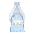 Set 6 Parts + Cot Bumper Standart + Canopy Net - Bunnies Blue