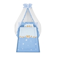 Set 6 Parts + Cot Bumper Standart + Canopy Net - Bees Blue