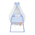 Set 6 Parts + Cot Bumper Standart + Canopy Net - Teddy Bear Blue