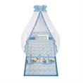 Set 6 Parts + Cot Bumper Standart + Canopy Net - Sleepy Hat Blue