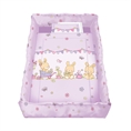 Set 5 Parts + Cot Bumper Big - Bunnies Violet
