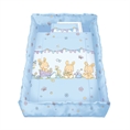 Set 5 Parts + Cot Bumper Big - Bunnies Blue