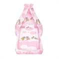 Set 6 Parts + Cot Bumper Big + Canopy Fabric - Hippo Pink