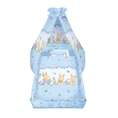 Set 6 Parts + Cot Bumper Big + Canopy Fabric - Bunnies Blue
