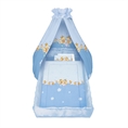 Set 6 Parts + Cot Bumper Big + Canopy Fabric - Bees Blue