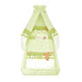 Set 6 Parts + Cot Bumper Big + Canopy Fabric - Teddy Bear Green