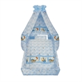Set 6 Parts + Cot Bumper Big + Canopy Fabric - Sleepy Hat Blue