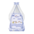 Set 6 Parts + Cot Bumper Big + Canopy Net - Hippo Violet