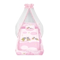 Set 6 Parts + Cot Bumper Big + Canopy Net - Hippo Pink