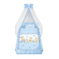 Set 6 Parts + Cot Bumper Big + Canopy Net - Bunnies Blue