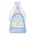 Set 6 Parts + Cot Bumper Big + Canopy Net - Blue Friends