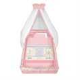 Set 6 Parts + Cot Bumper Big + Canopy Net - Pink Friends