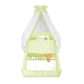 Set 6 Parts + Cot Bumper Big + Canopy Net - Teddy Bear Green