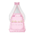 Set 6 Parts + Cot Bumper Big + Canopy Net - Superstar Bears Pink