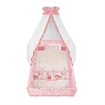Set 6 Parts + Cot Bumper Big + Canopy Net - Sleepy Hat Pink
