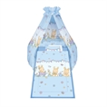 Set 6 Parts + Cot Bumper Standart + Canopy Fabric - Bunnies Blue