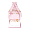 Set 6 Parts + Cot Bumper Standart + Canopy Fabric - Teddy Bear Pink