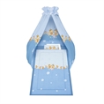 Set 6 Parts + Cot Bumper Standart + Canopy Fabric - Bees Blue