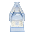 Set 6 Parts + Cot Bumper Standart + Canopy Fabric - Blue Friends