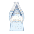 Set 6 Parts + Cot Bumper Standart + Canopy Fabric - Blue Happy Train
