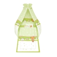 Set 6 Parts + Cot Bumper Standart + Canopy Fabric - Teddy Bear Green