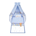 Set 6 Parts + Cot Bumper Standart + Canopy Fabric - Teddy Bear Blue