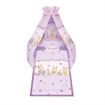 Set 6 Parts + Cot Bumper Standart + Canopy Fabric - Bunnies Violet
